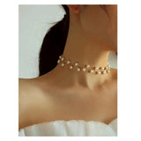 Romwe- 1pc Faux Pearl Statement Choker