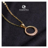 Essentyls- 18K Gold Plated Zirconia Round Necklace