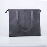 JILD - Everyday Women's Leather Zipper Tote Bag - Graphite Grey