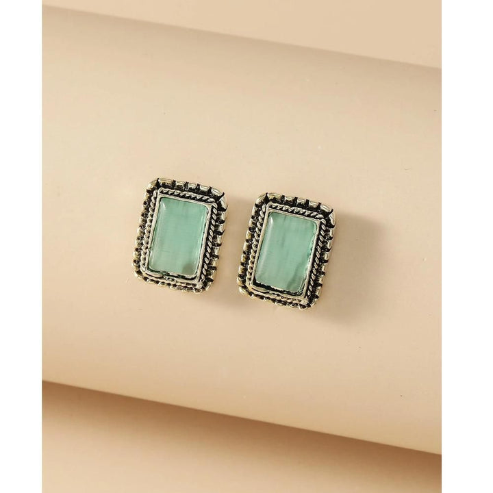 Romwe- Square Design Stud Earrings