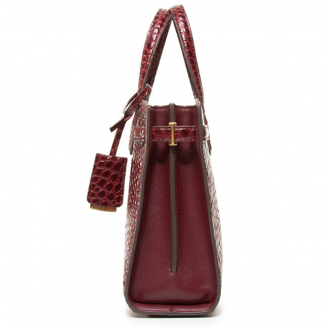 Tory burch-Walker Embossed Small Satchel Claret