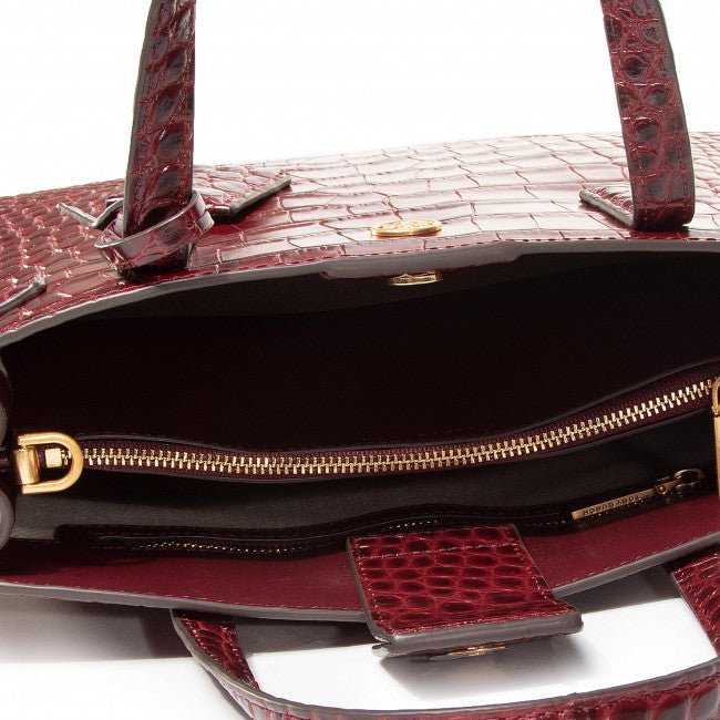 Tory burch-Walker Embossed Small Satchel Claret