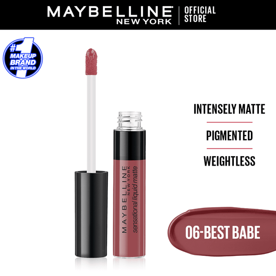 Maybelline New York- Sensational Liquid Matte Lipstick - 06 Best Babe