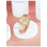 Shein - Round Pointer Quartz Watch- Strap Rose Gold