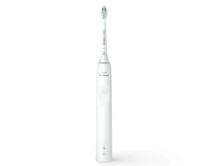 Sonic technology combined with our brush action gently removes 3x more plaque than a manual toothbrush.