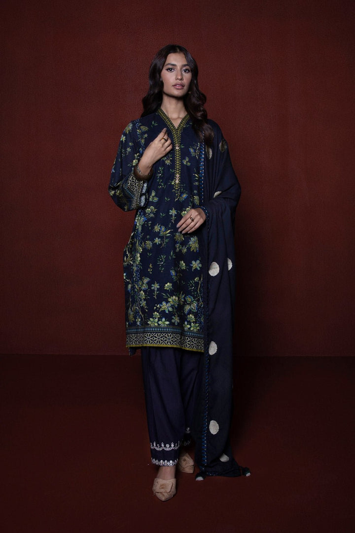 Sapphire- 2 Piece - Embroidered Khaddar Suit