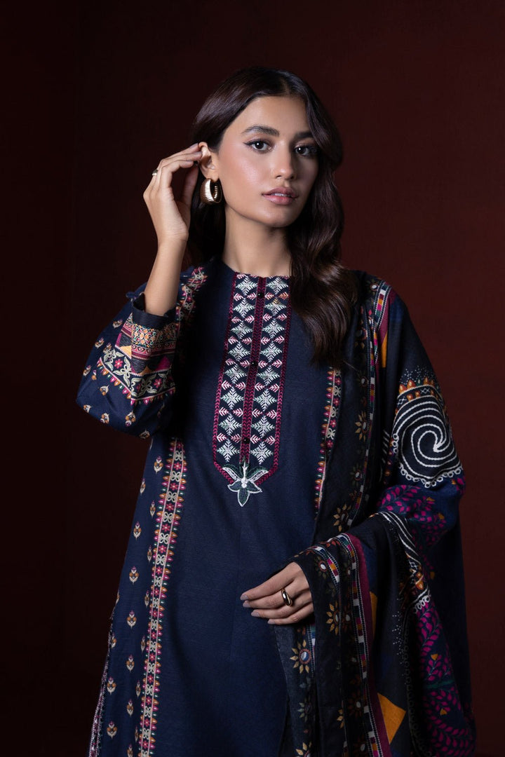 Sapphire- 2 Piece - Embroidered Khaddar Suit