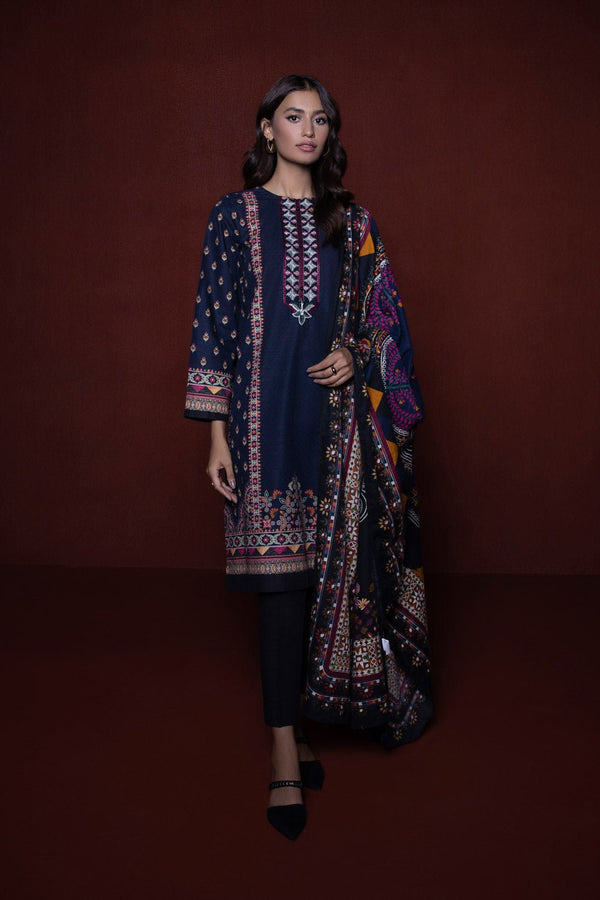 Sapphire- 2 Piece - Embroidered Khaddar Suit