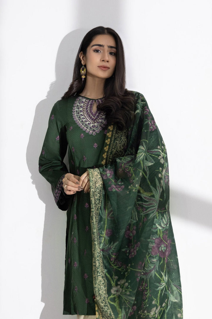 Sapphire- 2 Piece - Embroidered Cotton Suit