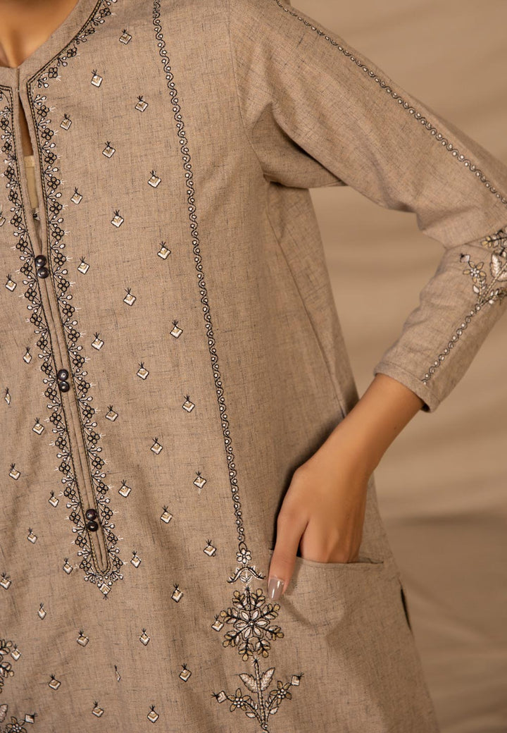 Sapphire- Embroidered Mélange Shirt