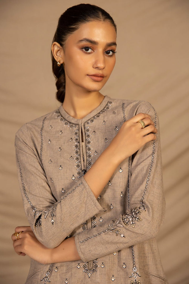 Sapphire- Embroidered Mélange Shirt