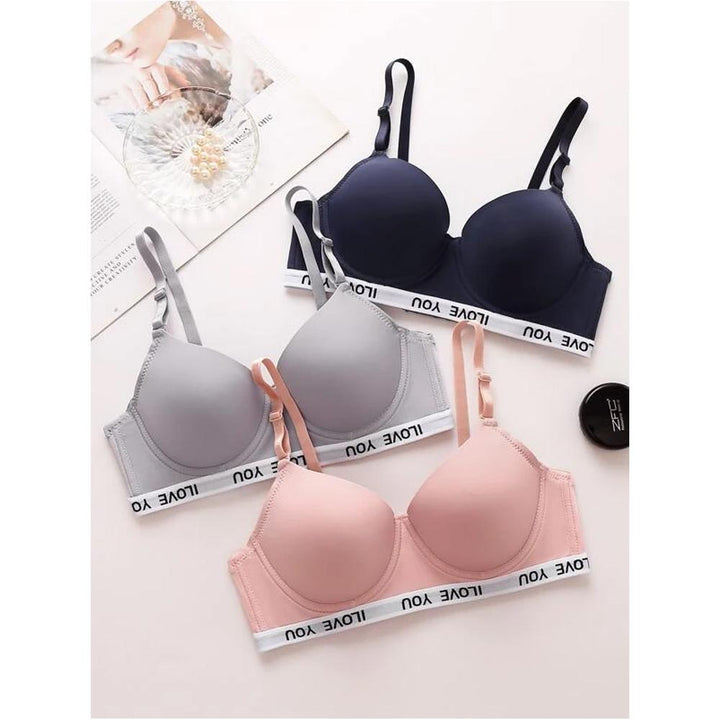 Shein- 3pack Letter Tape Underwire Bra