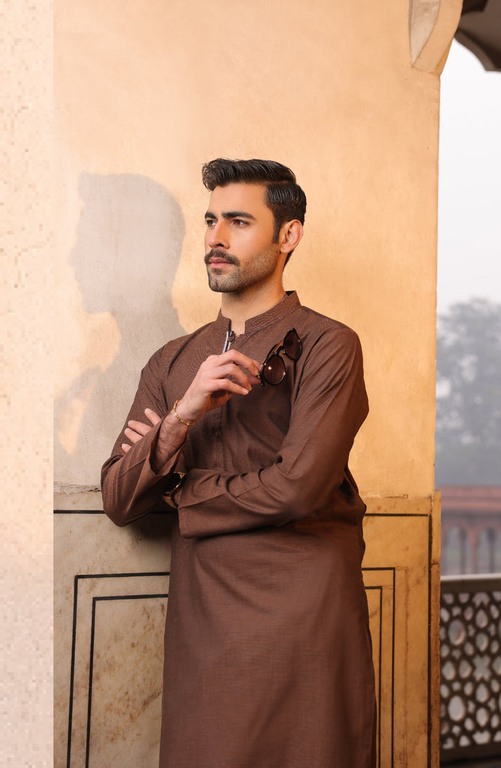 Summer'22 Men Kurta Semi Formal Styling Chocolate