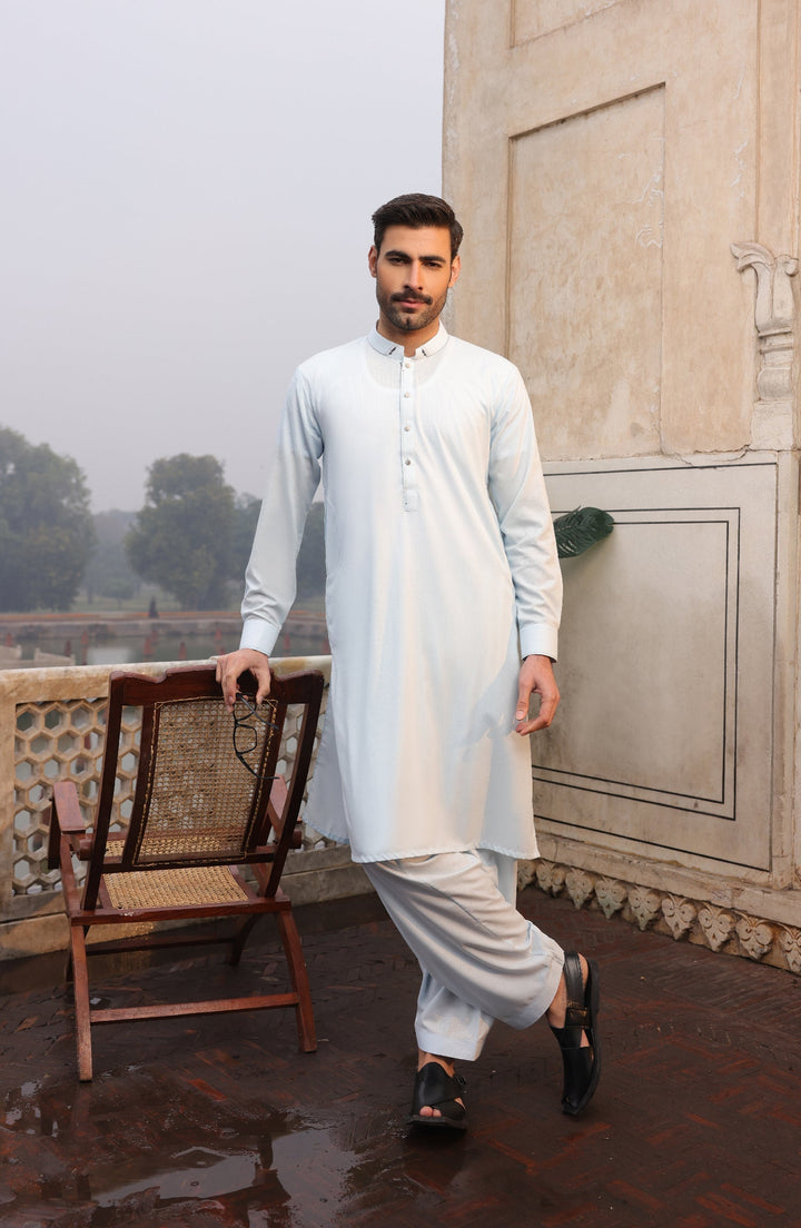 Summer'22 Men Casual Styling Kameez Shalwar Aqua