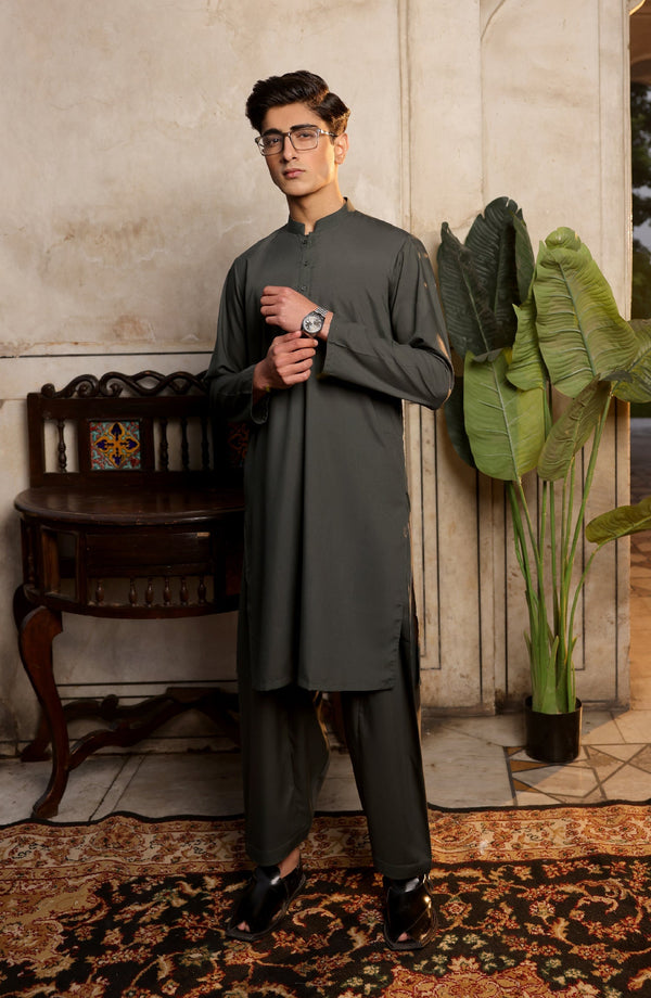 Summer'22 Teens Plain Kameez Shalwar Emerald