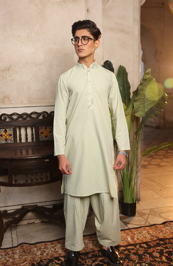 Summer'22 Teens Semi Formal Kameez Shalwar Light Green