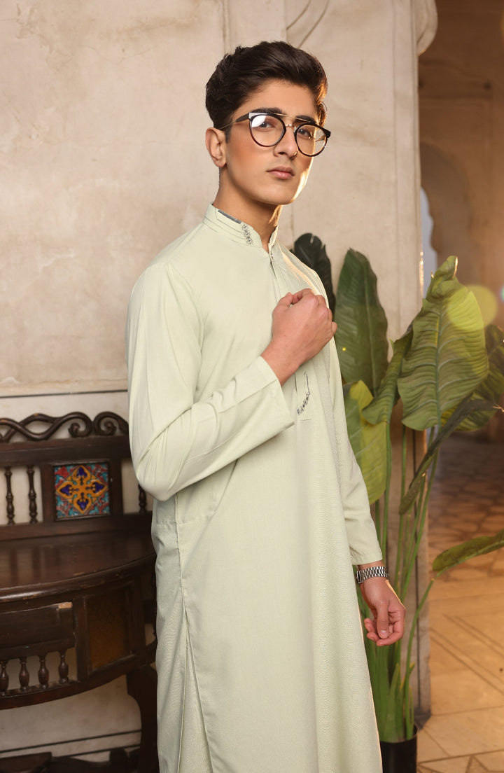 Summer'22 Teens Semi Formal Kameez Shalwar Light Green