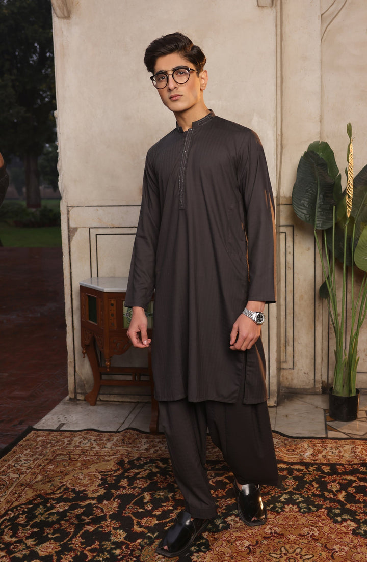 Summer'22 Teens Casual Styling Kameez Shalwar Charcoal