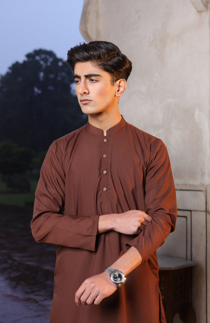 Summer'22 Teens Plain Kameez Shalwar Brown