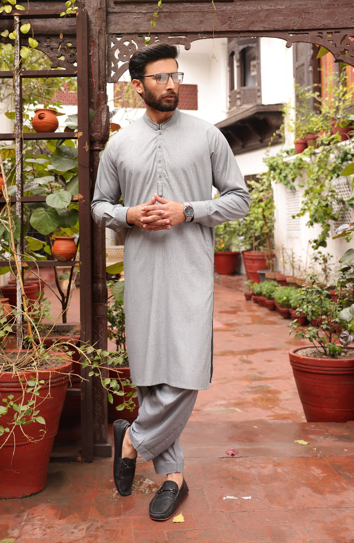 Summer'22 Men Casual Styling Kameez Shalwar Grey