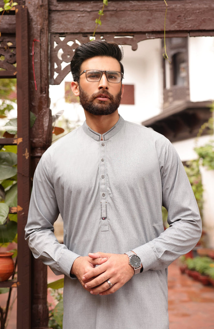 Summer'22 Men Casual Styling Kameez Shalwar Grey