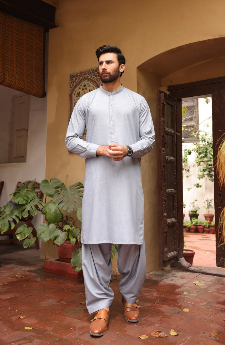 Summer'22 Men Casual Styling Kameez Shalwar Blue