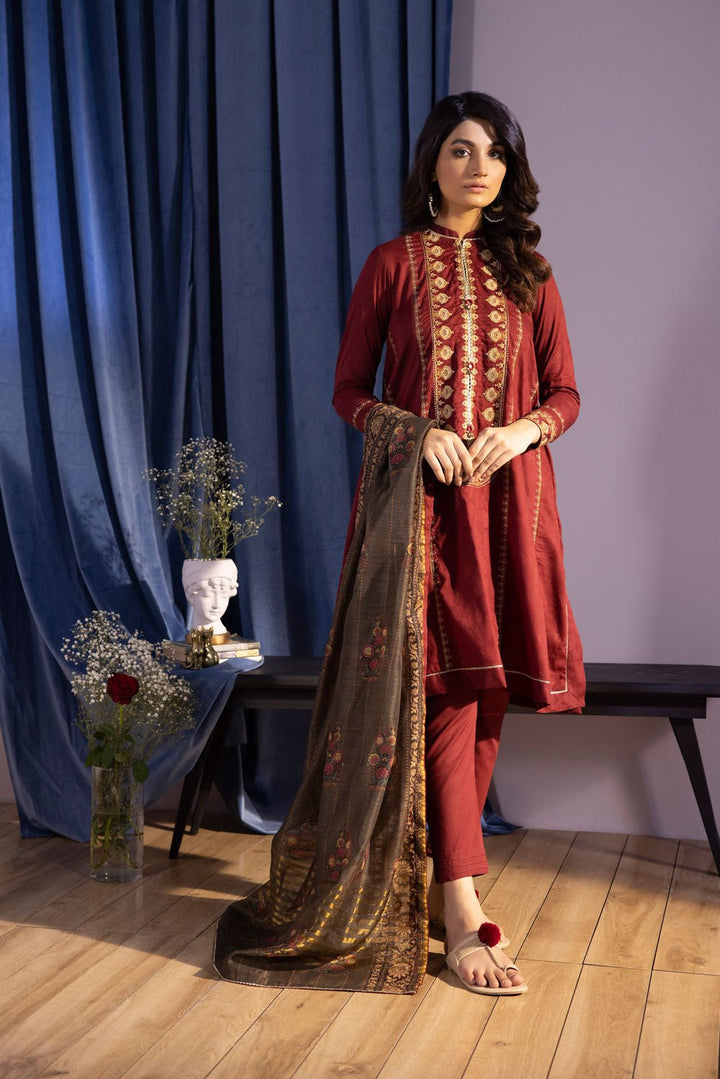 Sapphire- 3 Piece - Embroidered Jacquard Suit