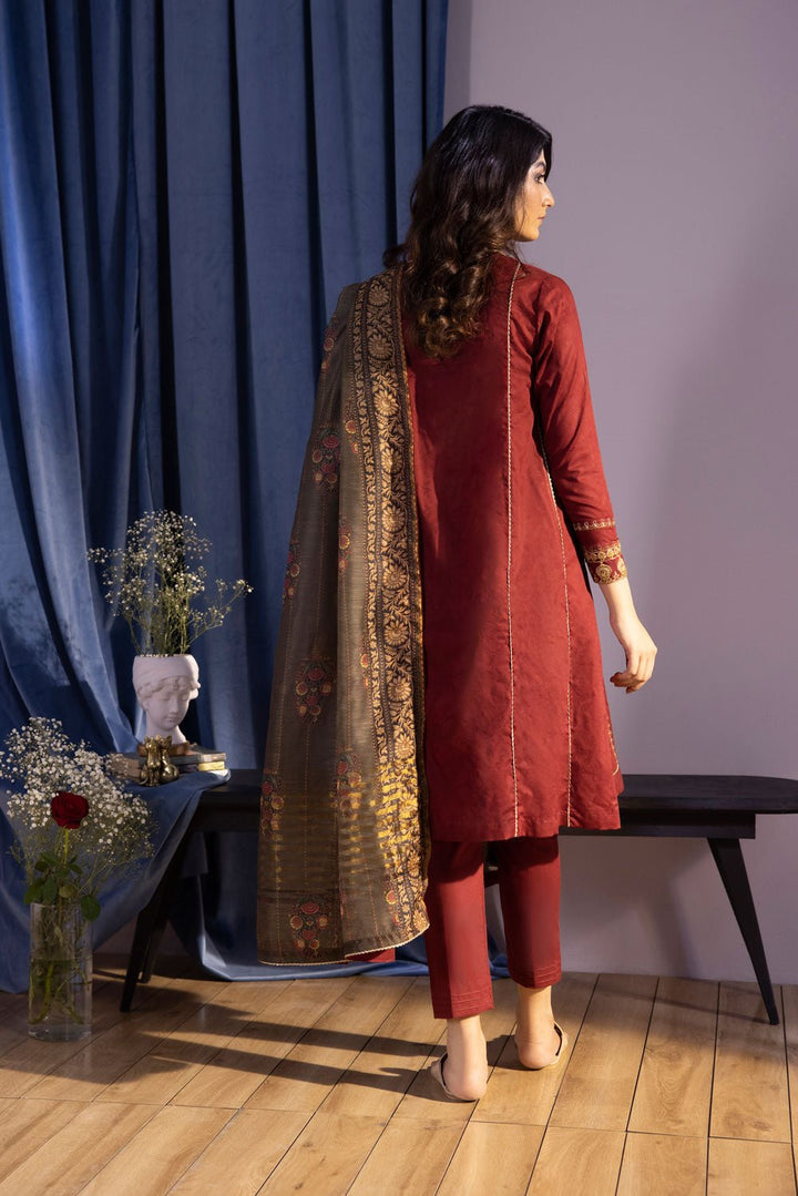 Sapphire- 3 Piece - Embroidered Jacquard Suit