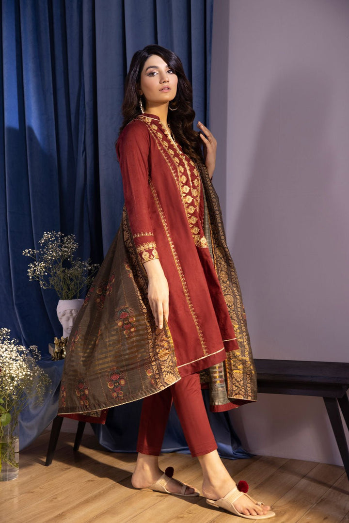 Sapphire- 3 Piece - Embroidered Jacquard Suit