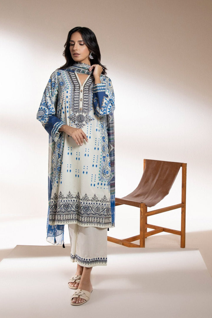 Sapphire- 3 Piece – Embroidered Cambric Suit