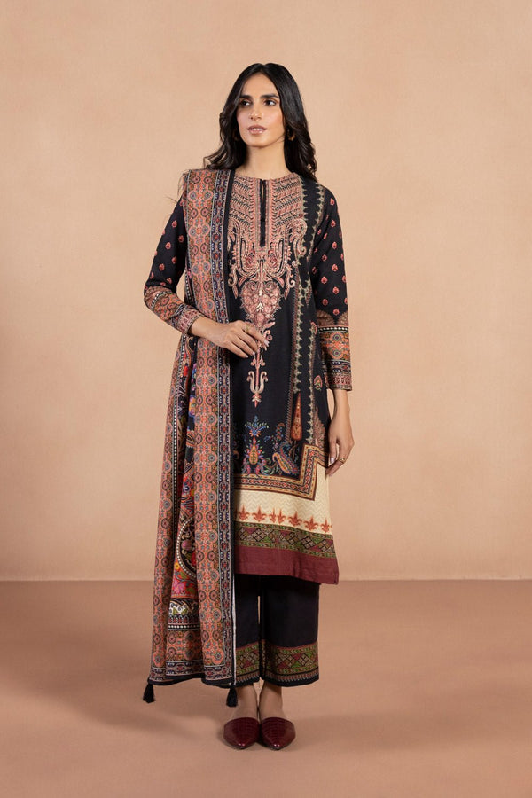 Sapphire- 3 Piece - Embroidered Khaddar Suit