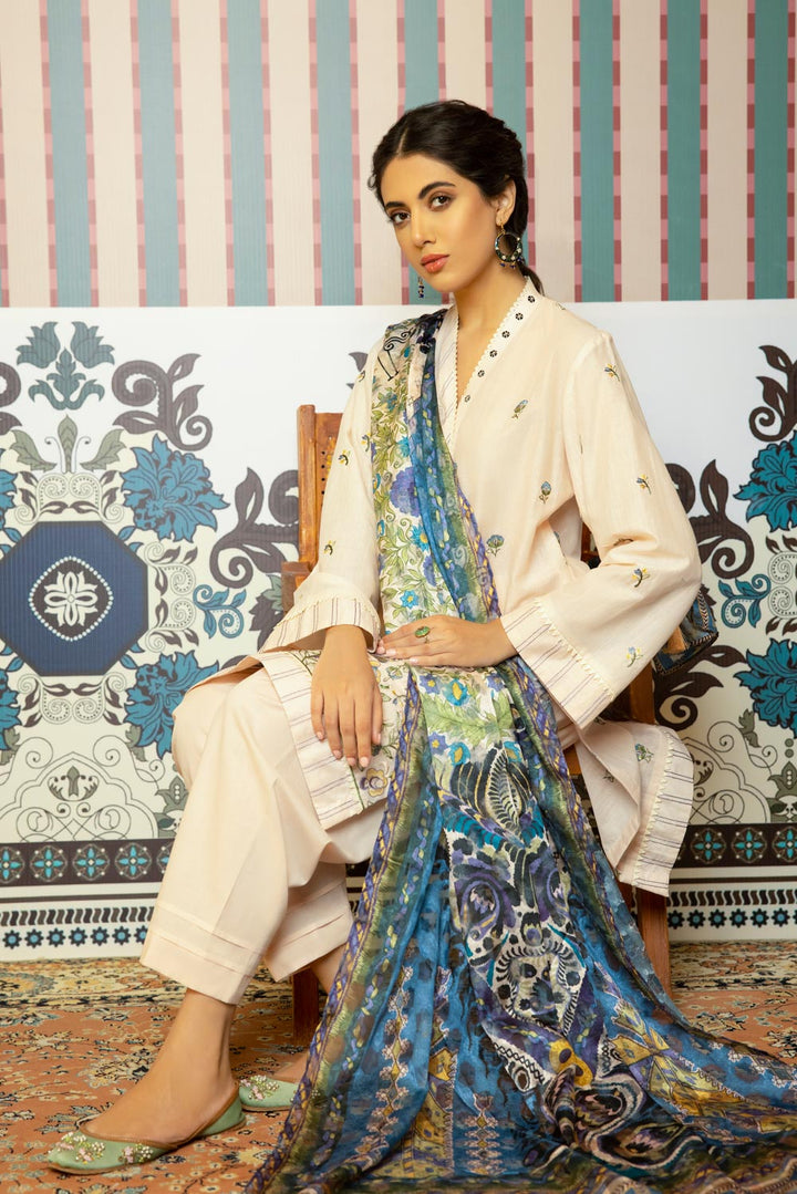 Sapphire- 3 Piece - Embroidered Lawn Suit