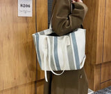 The original Striped Pattern Shoulder Tote Bag