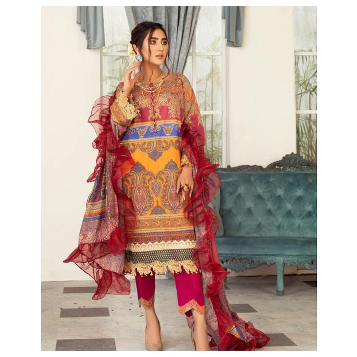 Ruby – 3 Piece Embroidered Unstitched Lawn