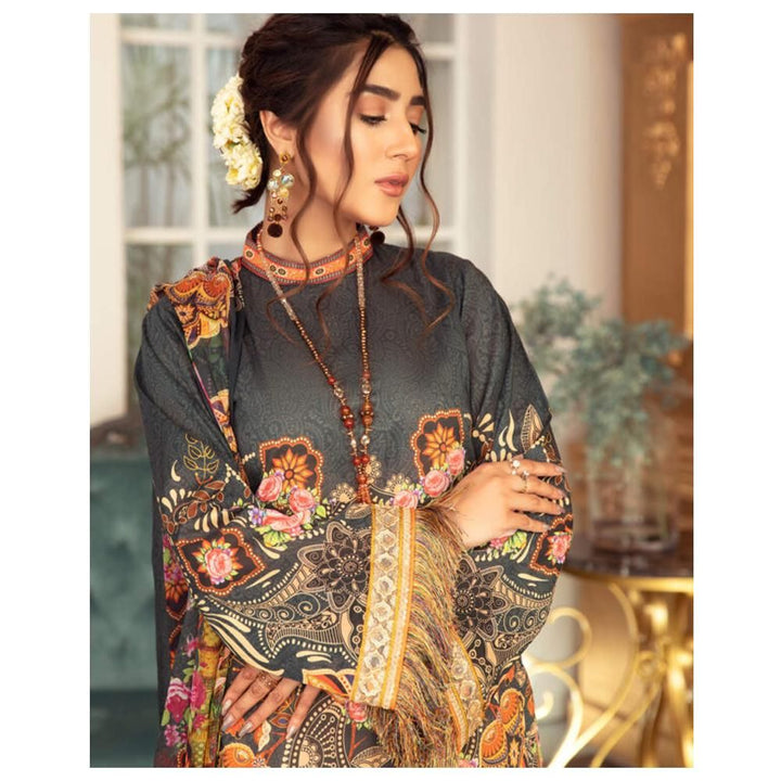 Fire Agate – 3 Piece Embroidered Unstitched Lawn