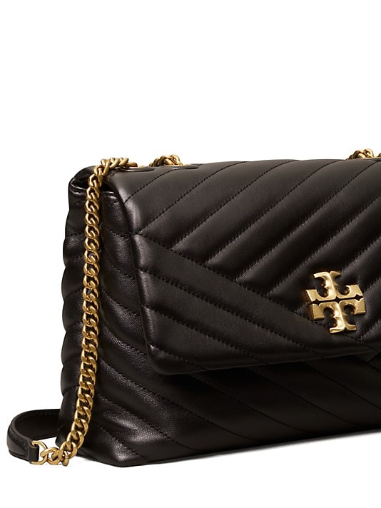 Tory Burch-Kira chevron Convertible shoulder bag Black