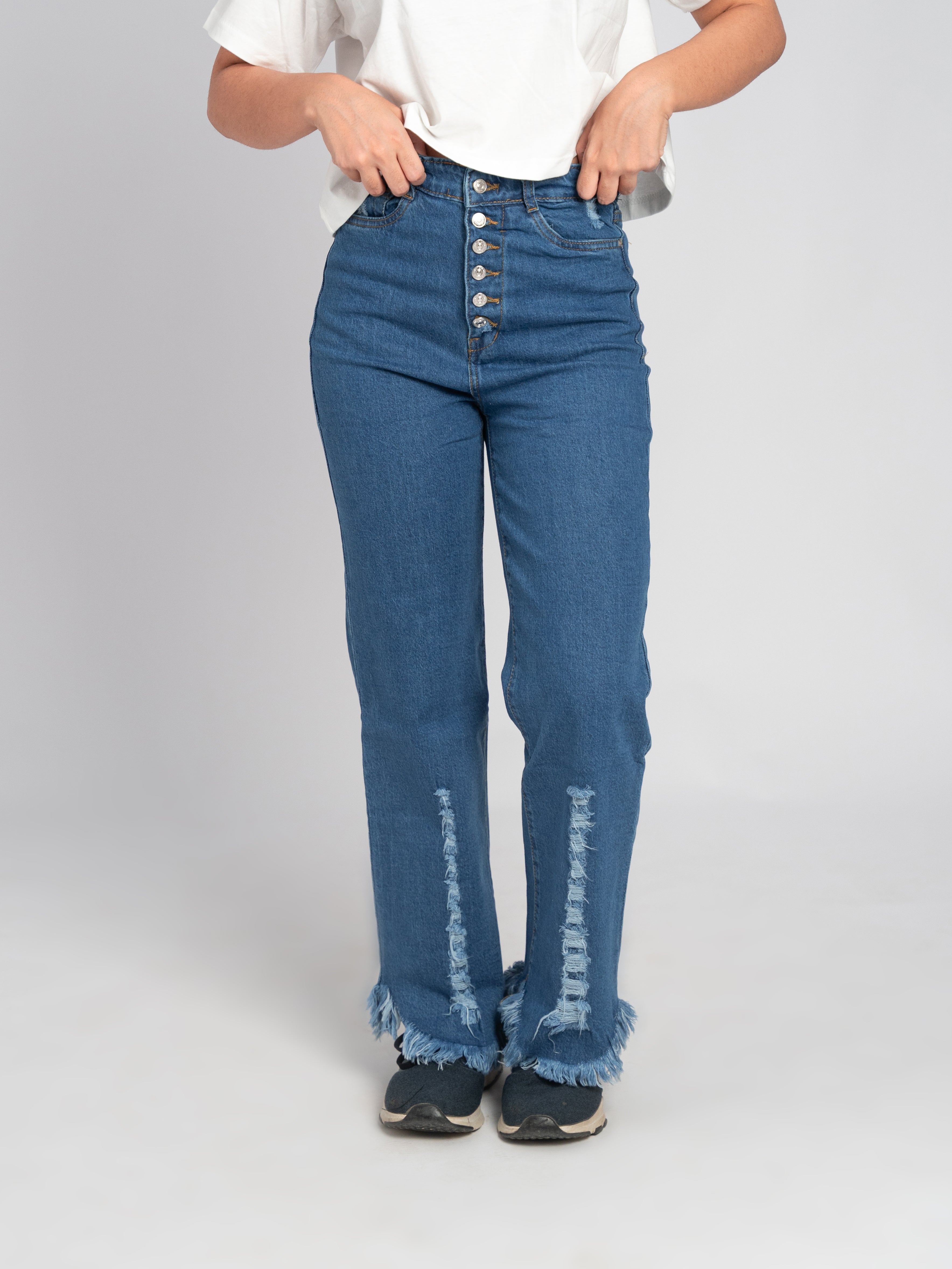 Six hot sale button jeans