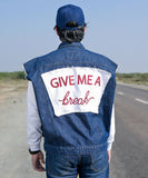 Give me a Break Dark Blue Denim Vest | El Denim Vol. 1: Highway | Weave Wardrobe