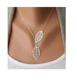 Dama Rusa- Two Leaf Female Jewelry Necklace for Women- Female Fashion Jewelry
