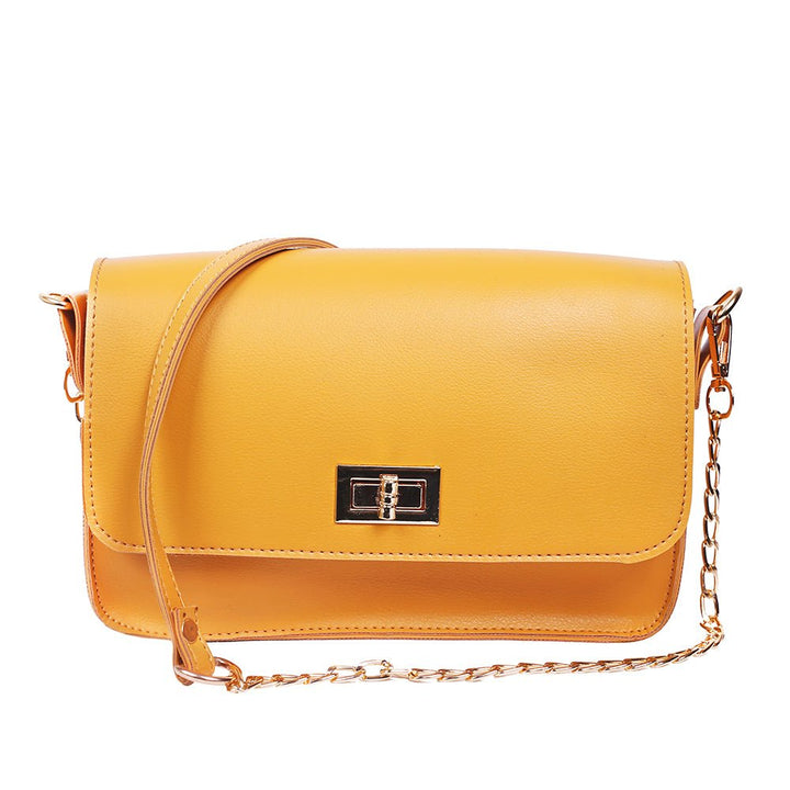 Style it-Yellow Front Lock Crossbody