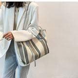 The original Striped Pattern Shoulder Tote Bag