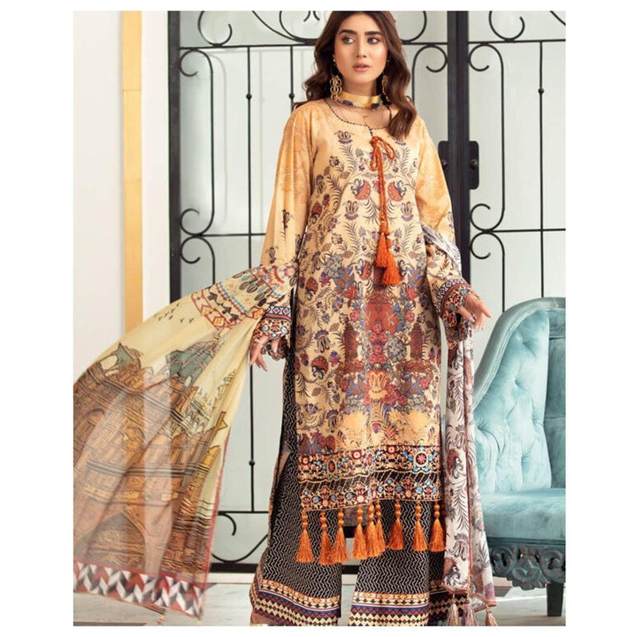 Sunela – 3 Piece Embroidered Unstitched Lawn