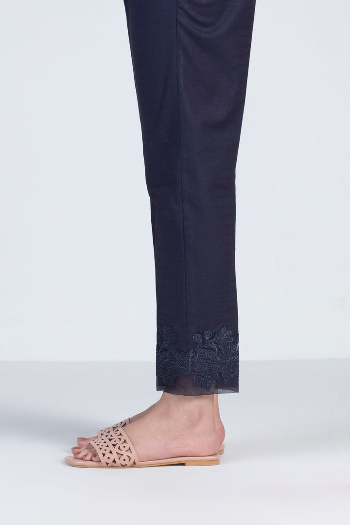 Sapphire-Embroidered Cigarette Pants