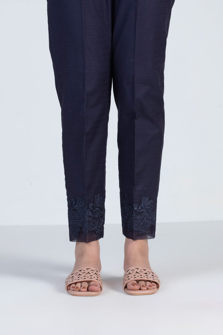 Sapphire-Embroidered Cigarette Pants