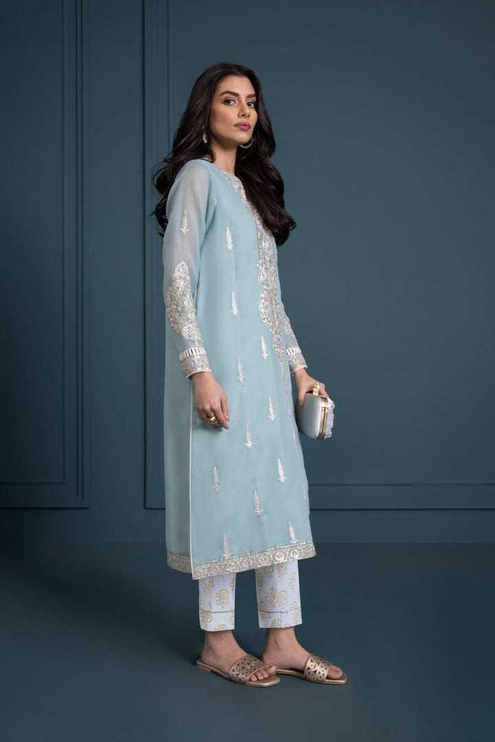 Sapphire- Embroidered Karandi Shirt