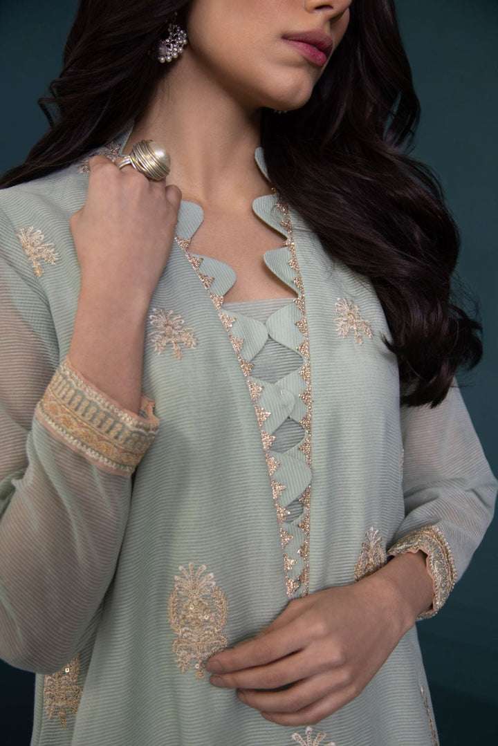 Sapphire- Embroidered Karandi Shirt