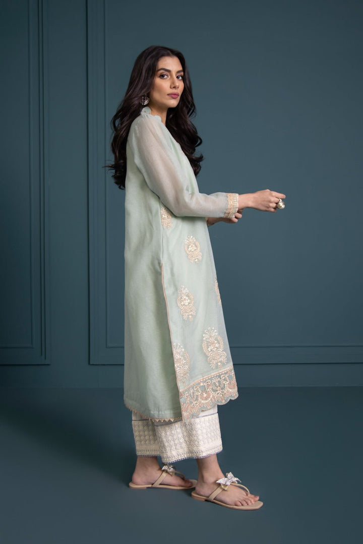 Sapphire- Embroidered Karandi Shirt