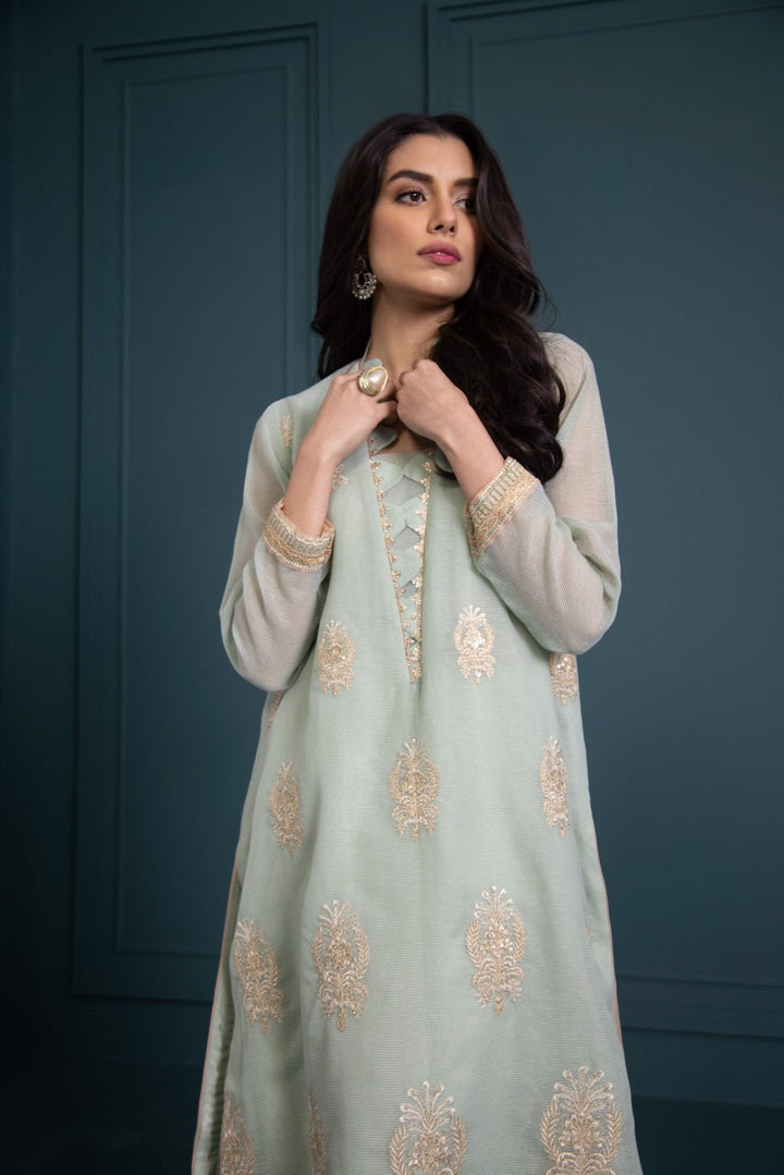 Sapphire- Embroidered Karandi Shirt