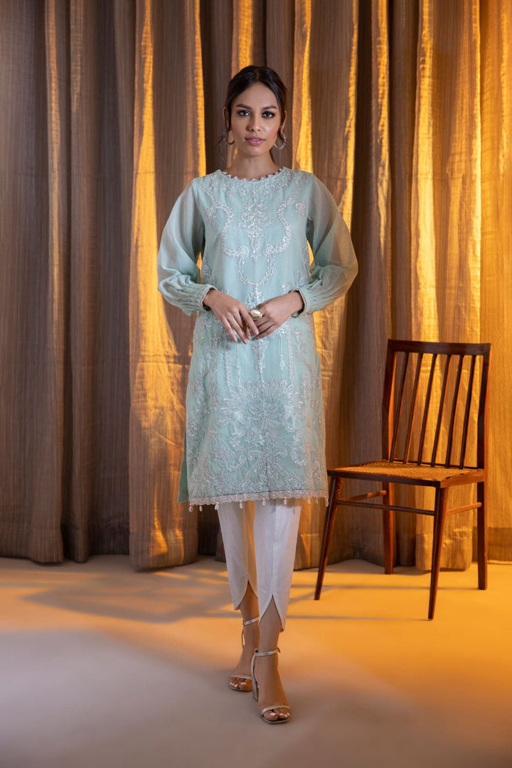 Sapphire- Embroidered Karandi Shirt