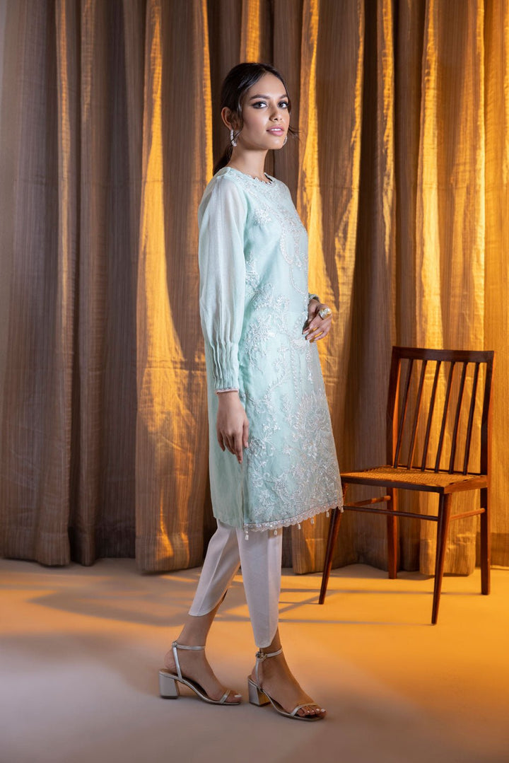 Sapphire- Embroidered Karandi Shirt